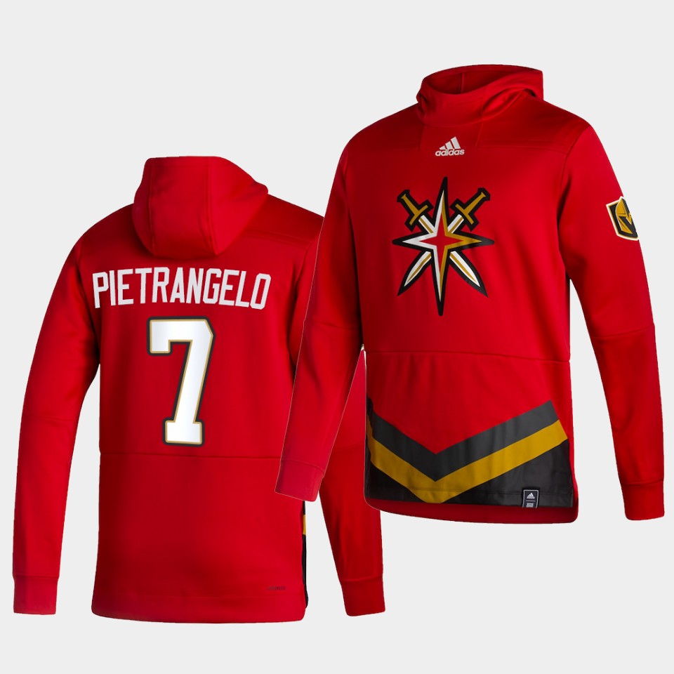 Men Vegas Golden Knights #7 Pietrangelo Red NHL 2021 Adidas Pullover Hoodie Jersey->more nhl jerseys->NHL Jersey